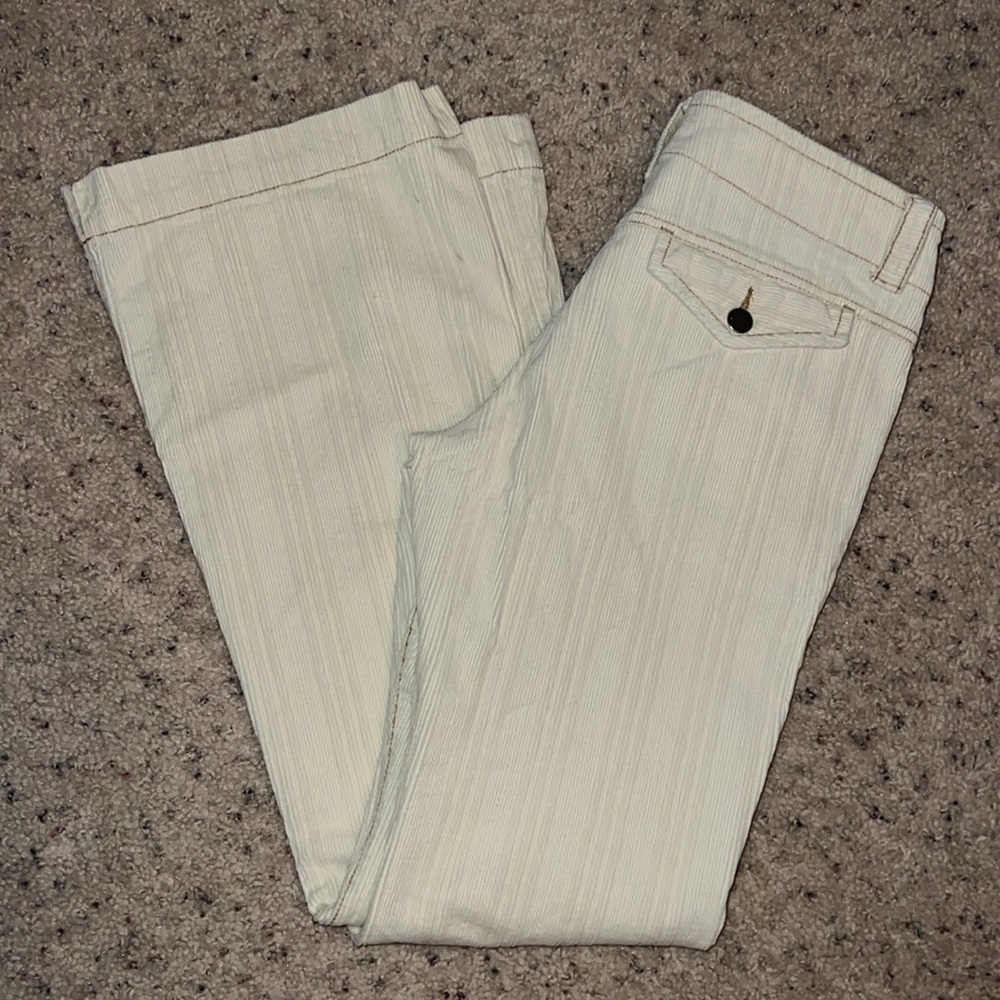 Vintage Y2K Tommy Hilfiger Tommy Jeans Cream Corduroy Flare Pants – Size 7 - Picture 6 of 8